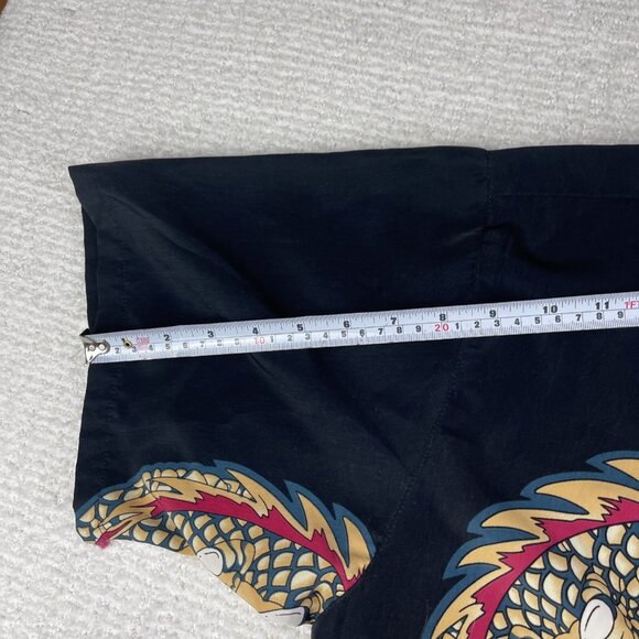 Vintage Y2k Urban Rags Dragon AOP Print Button Jersey Shirt Vtg NYC (Read) Men M - Picture 9 of 16